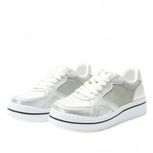 NEW ALEGRIA women's alyster sneakers in shimmer silver